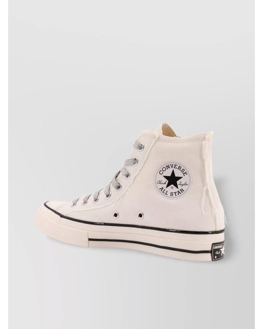Converse Natural High-Top Canvas Sneakers Frayed Edges for men