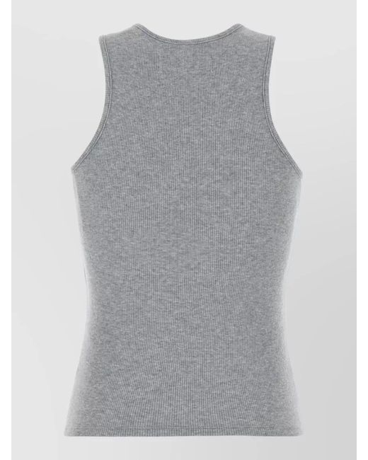 Vivienne Westwood Gray Logo-Embroidered Sleeveless Cotton Tank Top
