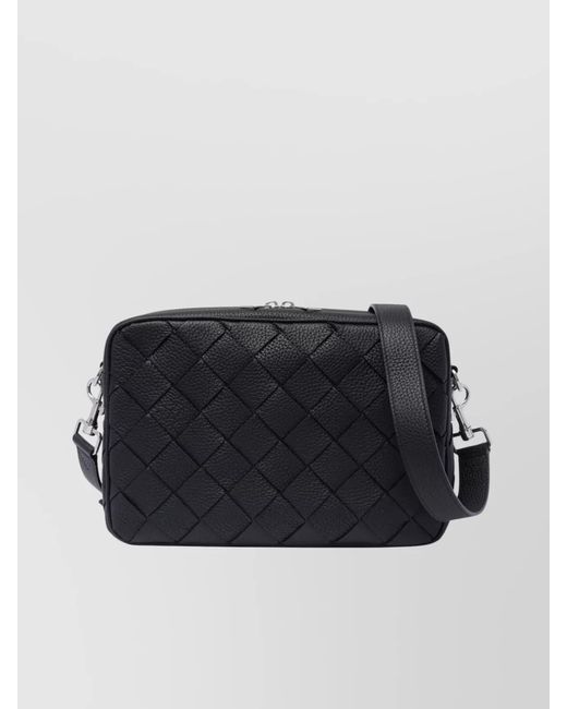 Bottega Veneta Black Woven Rectangular Shoulder Bag for men