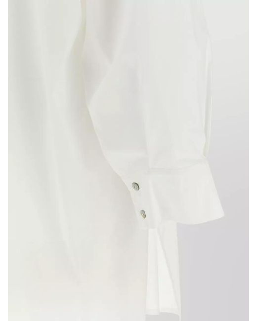 DI.LA3 PARI' White Long Shirt Collar And Tie Detail