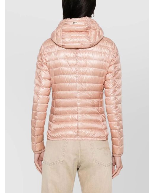 Herno Pink Short Down Jacket Detachable Hood