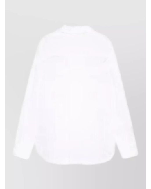 P.A.R.O.S.H. White Eyelet Detail Long Sleeve Shirt