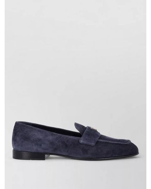 Prada Blue Suede Loafers