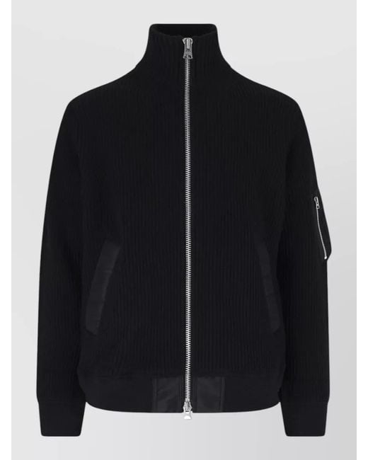Sacai Black Wool Crewneck Jumper for men