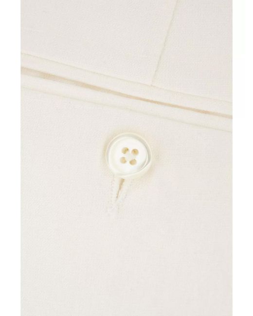 Thom Browne White High-Rise Wide-Leg Cropped Trousers