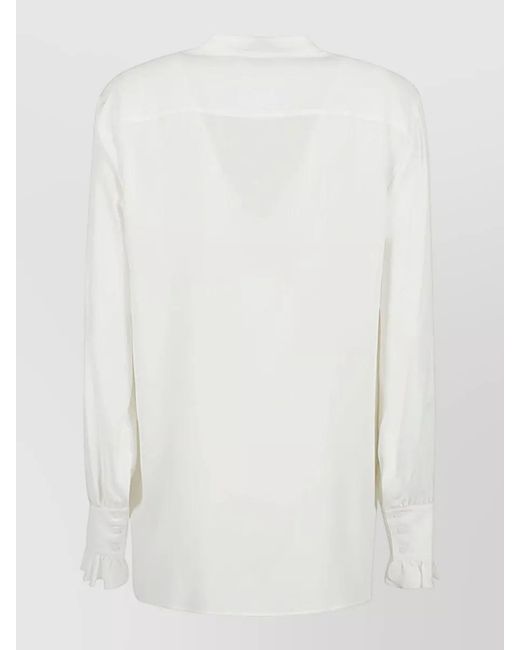 Seafarer White Milly Shirt Long Sleeves Ruched Front Tie