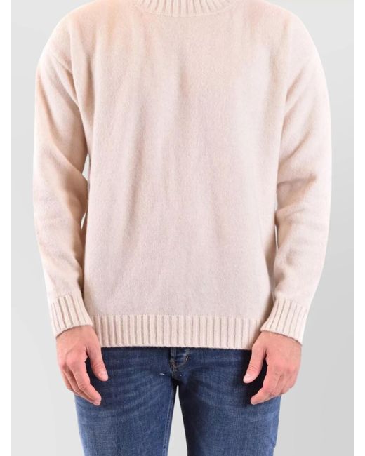 Laneus White Cashmere Silk Jumper for men