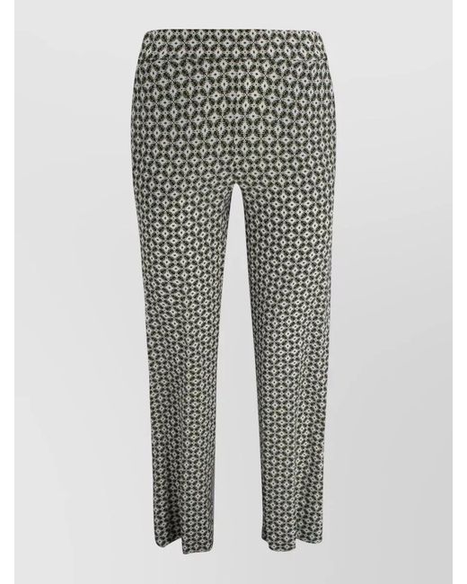 Whyci Gray Straight Leg Trousers All Over Print