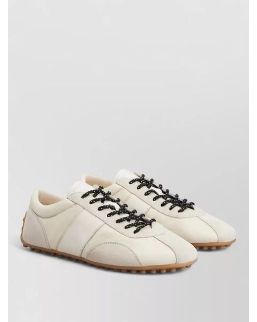 Tod's Natural Leather Low-Top Sneakers