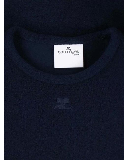 Courreges Blue Short Sleeve T-Shirt