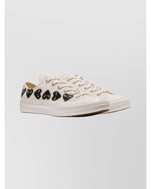 COMME DES GARÇONS PLAY White Cotton Low-Top Sneakers