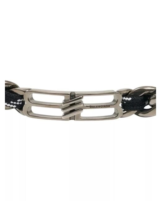 Balenciaga Metallic Bb Icon Lace Metal Chain Necklace