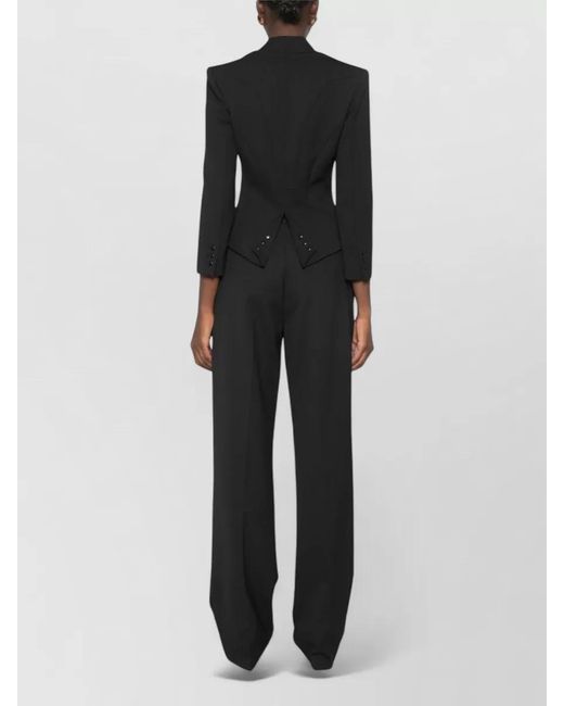 Elisabetta Franchi Black Tailored Jacket Slim Fit Notched Lapels
