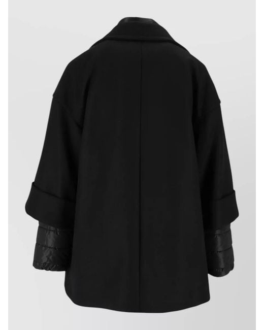 Fay Black Wool Blend Single Breasted Coat