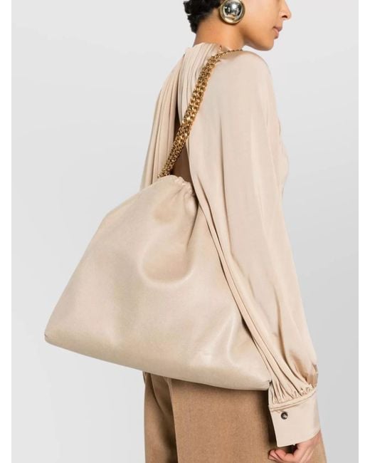 Stella McCartney Natural Falabella Medium Drawstring Crossbody Bag