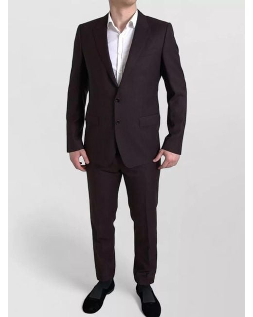 Dolce & Gabbana Blue Silk Blend Single-Breasted Suit Jacket for men