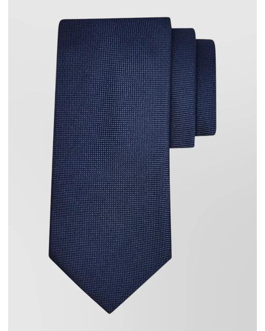 Ferragamo Blue Barth7J Jacquard Silk Tie Pointed Tip for men