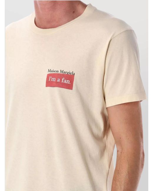 Maison Margiela Natural Cotton Printed T-Shirt for men
