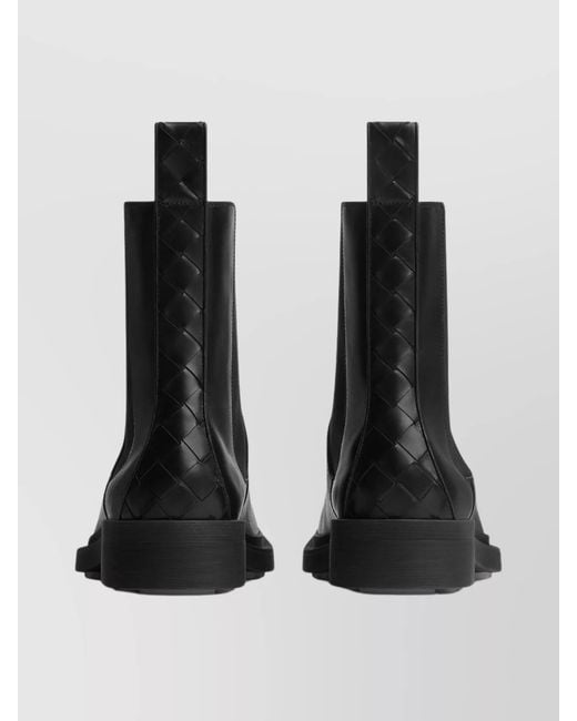 Bottega Veneta Black Leather Chelsea Boots for men