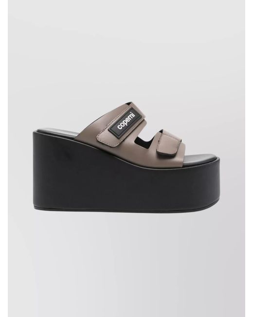 Coperni Black Patch Wedge Sandal With 100Mm Heel