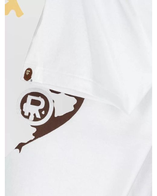 A Bathing Ape White Cotton Short-Sleeve T-Shirt for men