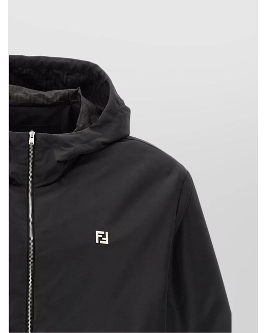 Fendi Black Hooded Jacket for men
