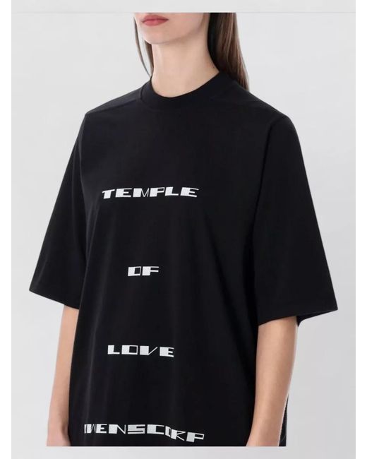 Rick Owens Black Temple Love Graphic Short Sleeve T-Shirt