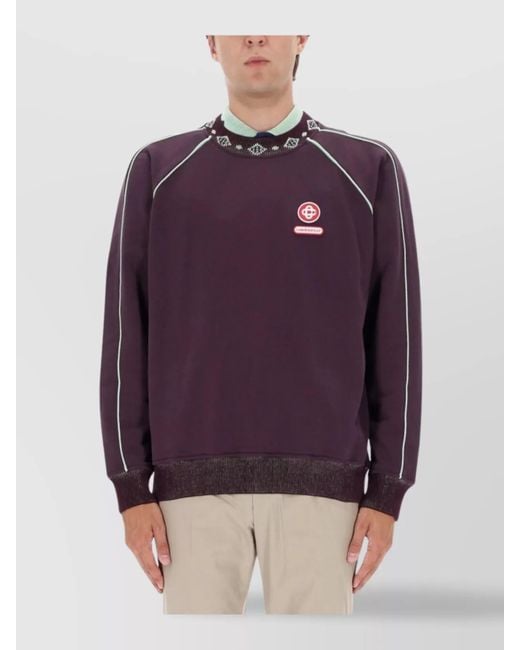 Casablanca Purple Organic Cotton Logo Sweatshirt for men