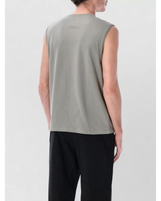 Roa Gray Sleeveless Crew Neck T-Shirt Printed Front for men