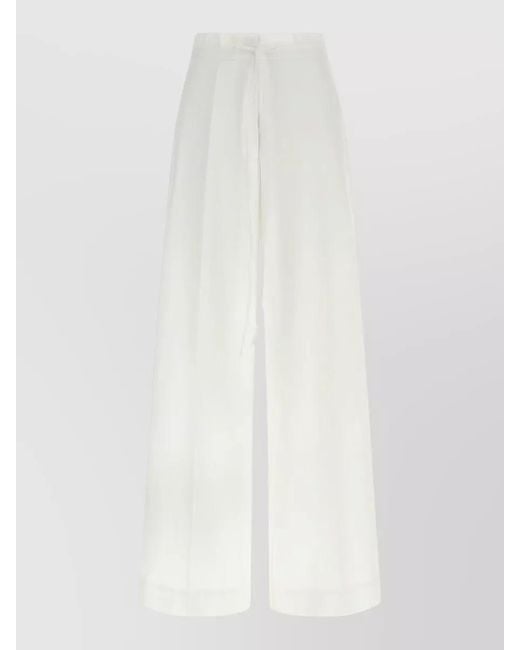 P.A.R.O.S.H. White Cannes Wide Leg Tailored Pants