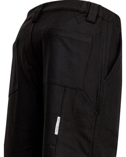 GR10K Black Wool Straight-Leg Trousers for men