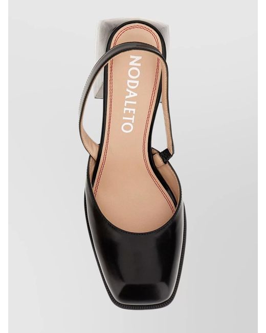 NODALETO Multicolor Leather Slingback Pumps Elastic Band