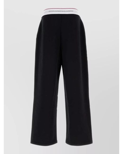 DSquared² Blue Cotton Joggers Wide Leg Relaxed Trousers for men
