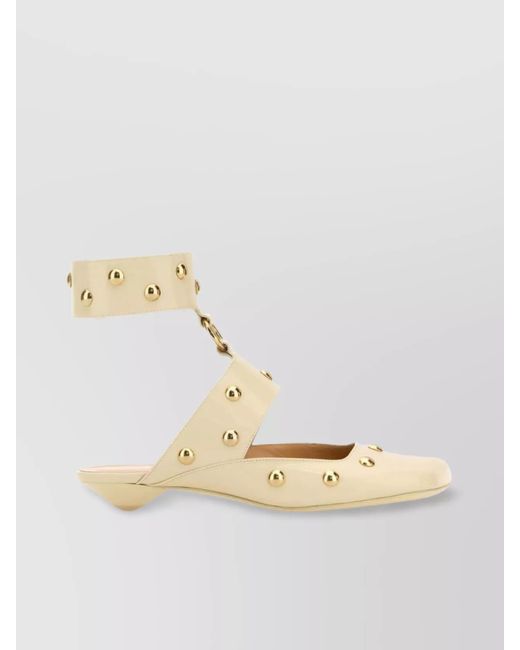 Chloé Natural Leather Sabot Sandals