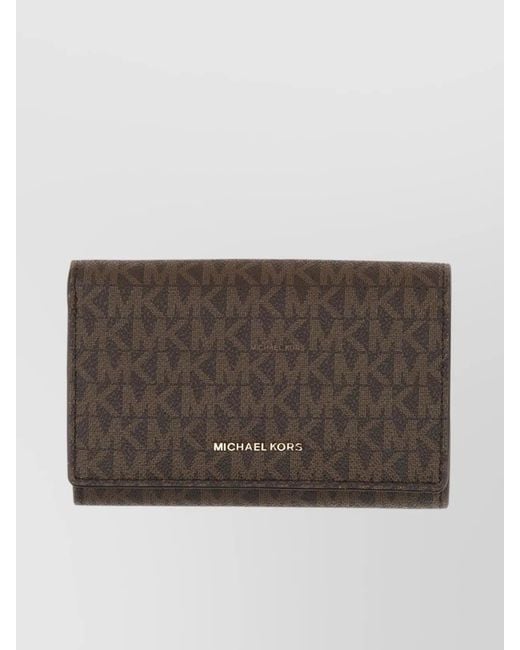 Michael Kors Brown Logo Detail Bill Compartment Wallet