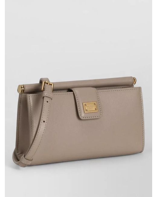 Dolce & Gabbana Natural Dg Logo Bag Leather Clutch Bag