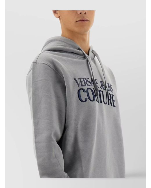 Versace Jeans Couture Gray Cotton Regular-Fit Hoodie for men