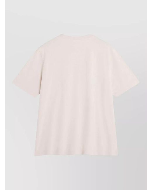 Maison Kitsuné Pink Script Motif Comfort Fit Pocket T Shirt for men