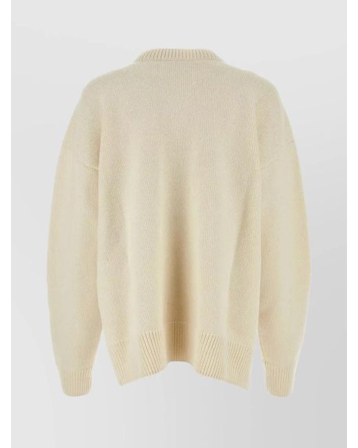 Jil Sander Natural Wool Cashmere Regular-Fit Crewneck Jumper
