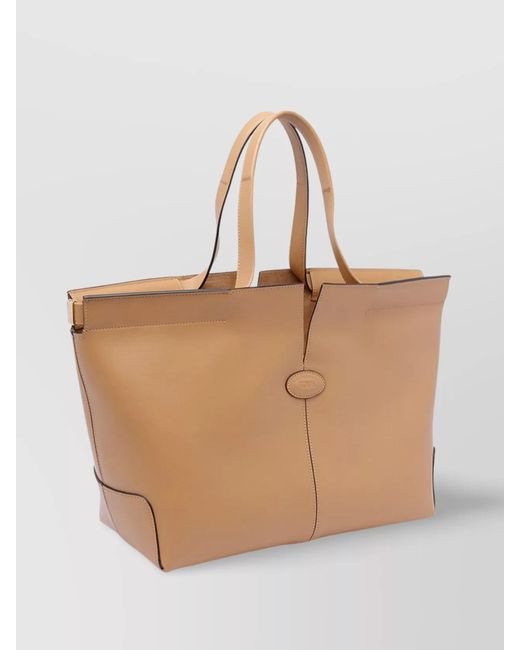 Tod's Natural Di Bag Leather Tote Bag