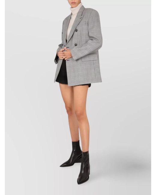 Max Mara Gray Double-Breasted Blazer