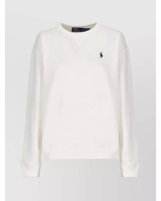 Ralph Lauren White Cotton Long-Sleeve Sweatshirt