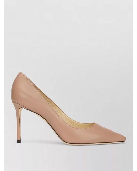 Jimmy Choo Natural Romy 85 Leather High Heel Pumps