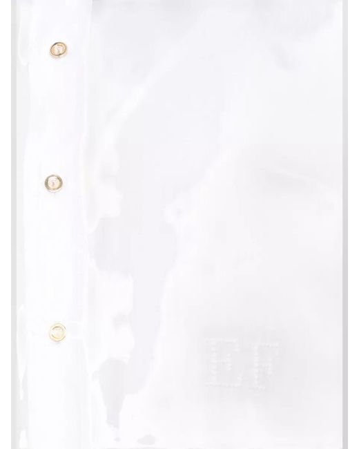 Elisabetta Franchi White Cotton Shirt Long Sleeves Buttoned Cuffs