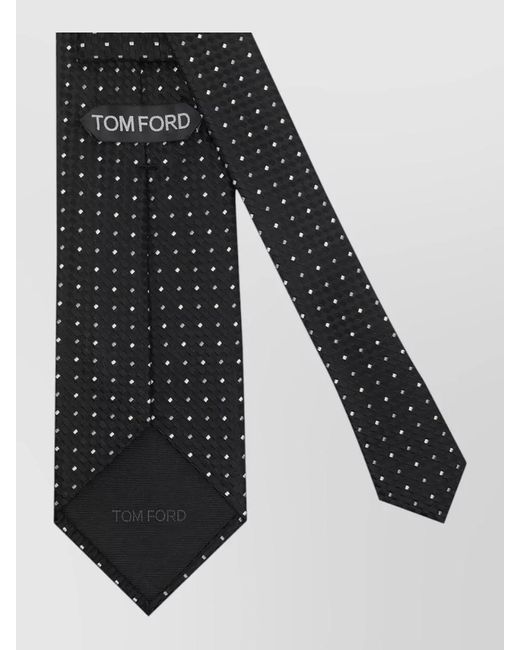 Tom Ford Black Silk Tie Slim Micro Polka Pattern for men