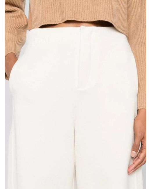 Max Mara White Cropped Wide-Leg Trousers