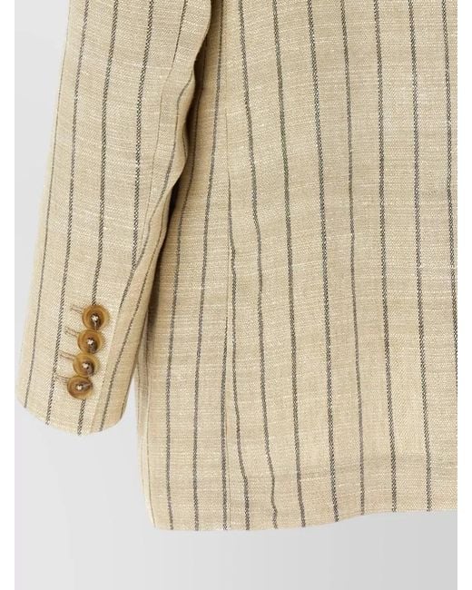 Blazé Milano Natural Serene Everyday Tailored Striped Double Breasted Jacket