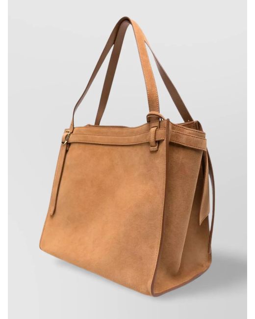 Coperni Brown Belted Suede Shoulder Bag