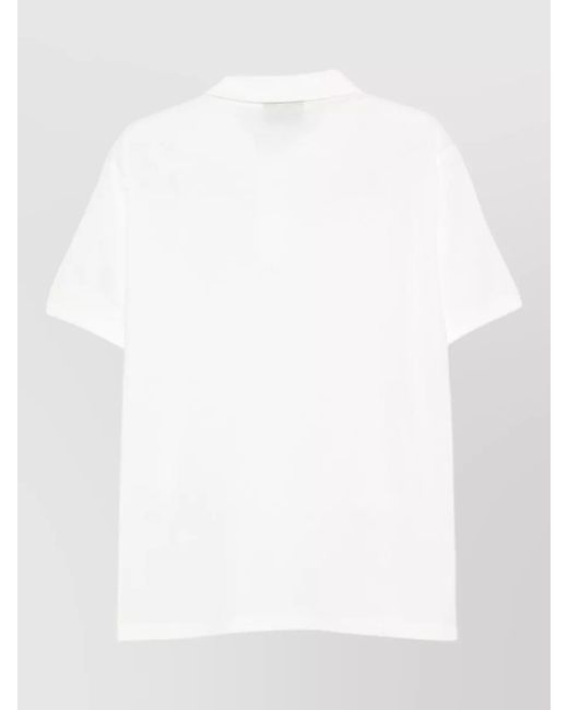 Emporio Armani White Cotton Polo Shirt Featuring Logo Detail for men