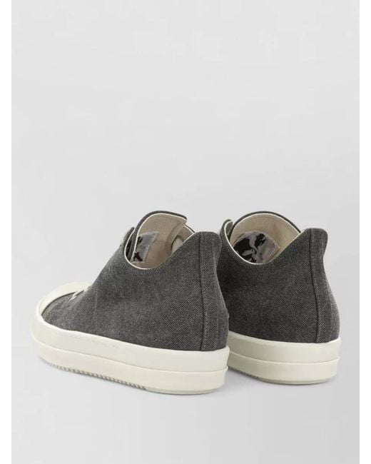 Rick Owens Gray Canvas Low-Top Sneakers for men